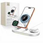 Tech-Protect A51 MagSafe 3-in-1 25W QI2.2 belaidis įkroviklis - baltas -- Cell phone chargers