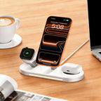 Tech-Protect A51 MagSafe 3-in-1 25W QI2.2 belaidis įkroviklis - baltas -- Cell phone chargers