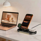 Tech-Protect A51 MagSafe 3-in-1 25W QI2.2 belaidis įkroviklis - juodas -- Cell phone chargers
