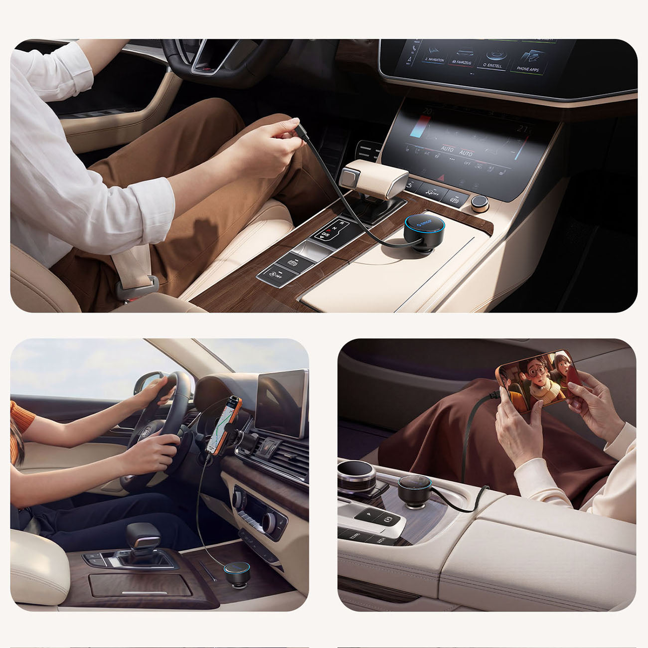 Orico FC-60-2C automobilio įkroviklis 60W su suvytintam USB-C kabeliu 65 cm - juoda -- Car chargers