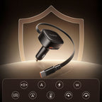 Orico FC-66-1A2C 66W automobilio įkroviklis su integruotu suvytintam USB-C kabeliu - juoda -- Car chargers