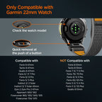 Spigen Athlex Air dirželis Garmin QuickFit 22 mm - juoda ir oranžinė spalva -- Garmin QuickFit 22mm