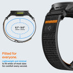 Spigen Athlex Air dirželis Garmin QuickFit 22 mm - juoda ir oranžinė spalva -- Garmin QuickFit 22mm