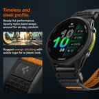 Spigen Athlex Air dirželis Garmin QuickFit 22 mm - juoda ir oranžinė spalva -- Garmin QuickFit 22mm