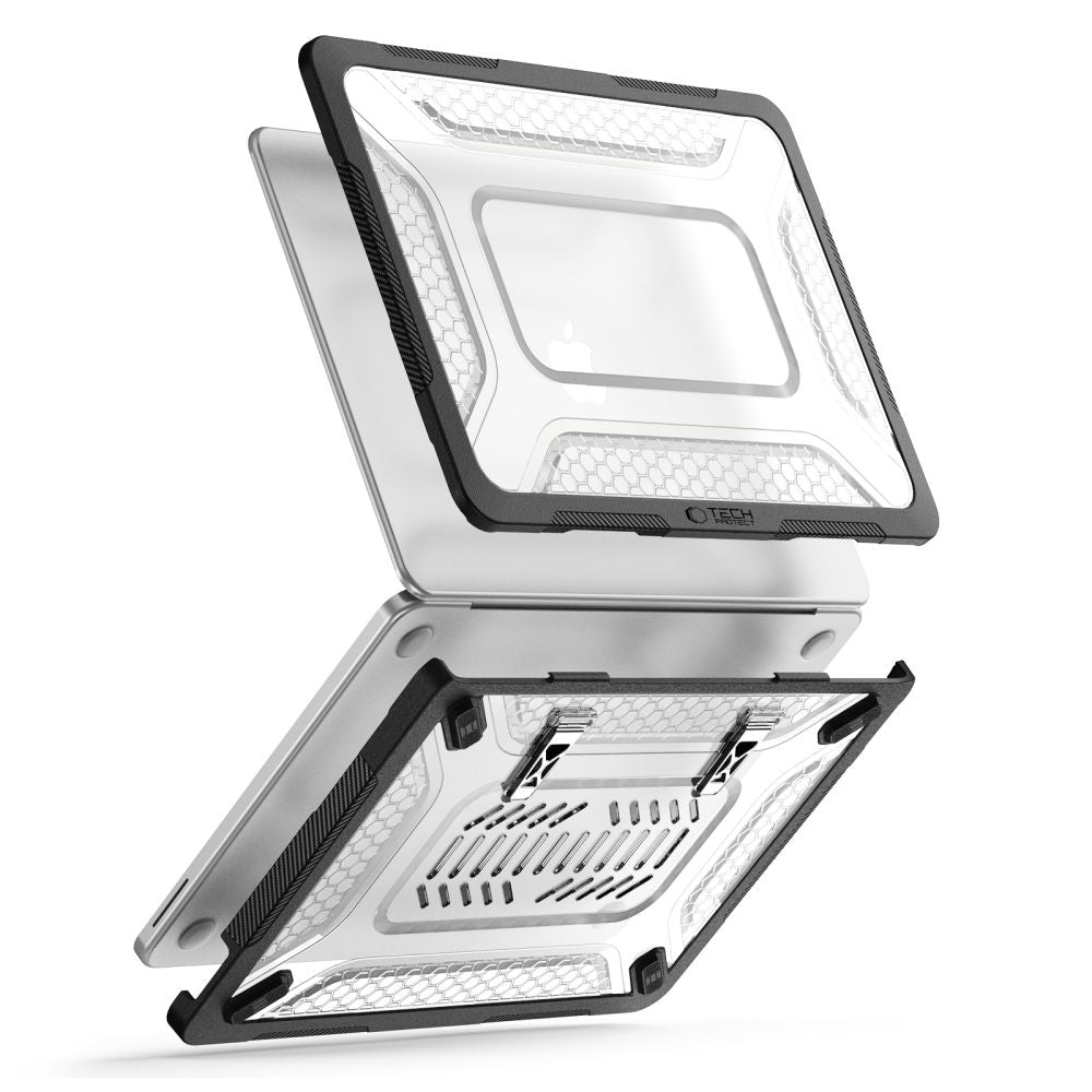 Tech-Protect Kevlar Pro dėklas MacBook Neo 13" 2026 - Juodas ir skaidrus -- MacBook Neo 13" 2026