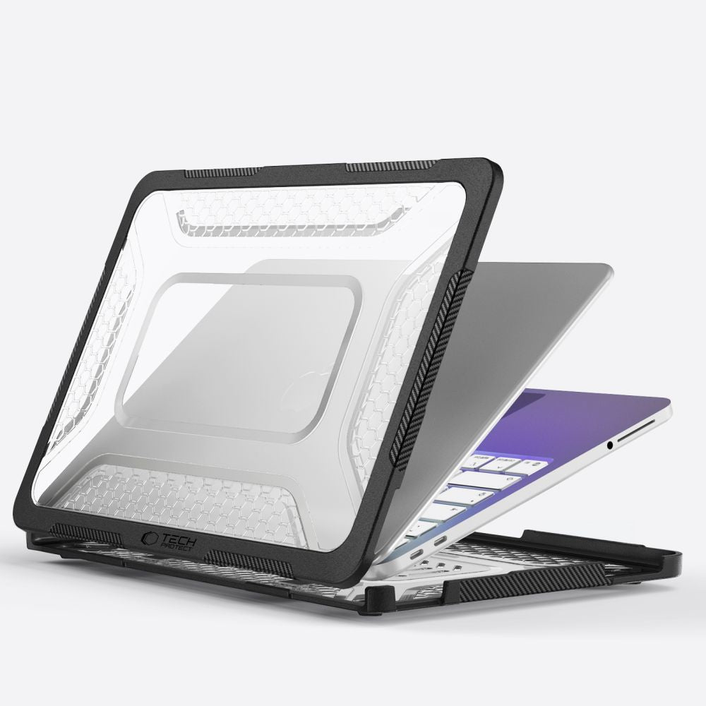Tech-Protect Kevlar Pro dėklas MacBook Neo 13" 2026 - Juodas ir skaidrus -- MacBook Neo 13" 2026