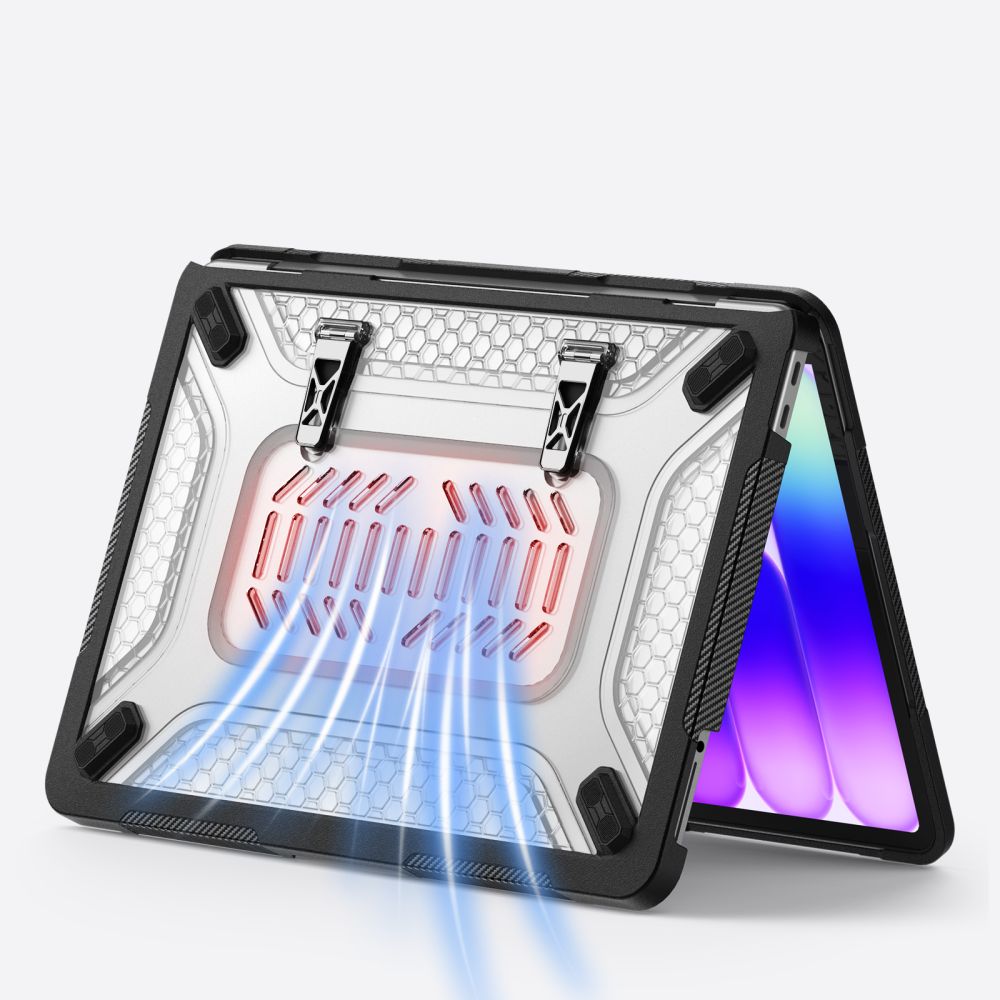 Tech-Protect Kevlar Pro dėklas MacBook Neo 13" 2026 - Juodas ir skaidrus -- MacBook Neo 13" 2026