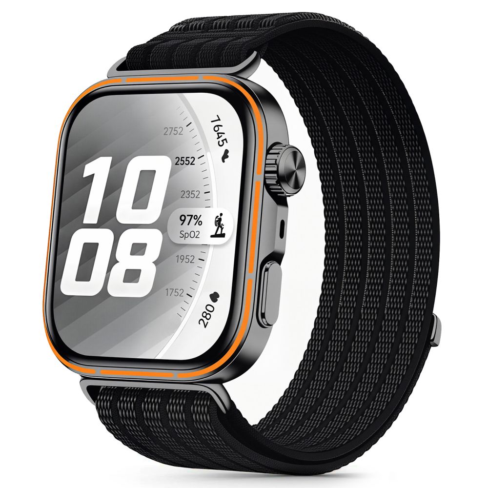 Tech-Protect Nylon Dirželis Huawei Watch Fit 3 / 4 / 4 Pro / 5 / 5 Pro - Juodas -- Huawei Watch Fit 3 / Huawei Watch Fit...