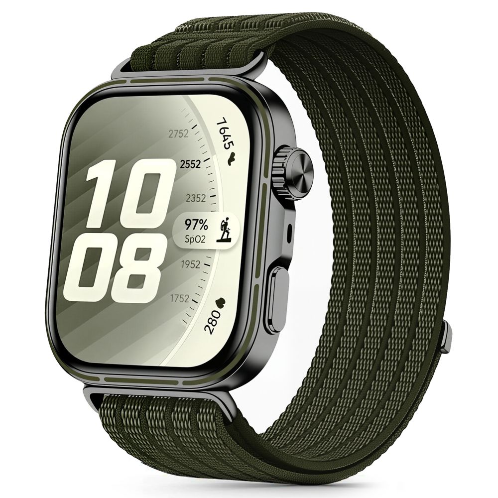 Tech-Protect Nylon dirželis Huawei Watch Fit 3 / 4 / 4 Pro / 5 / 5 Pro - žalia spalva -- Huawei Watch Fit 3 / Huawei...