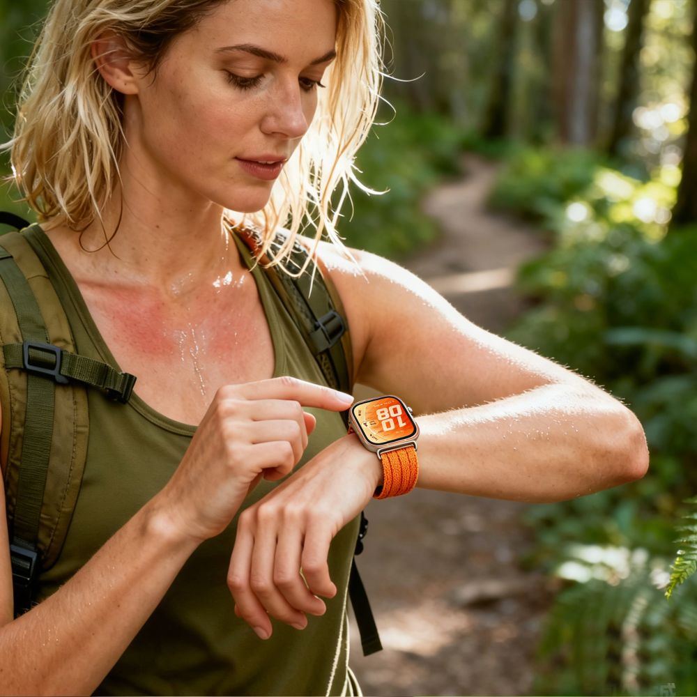 Tech-Protect Nylon Dirželis Huawei Watch Fit 3 / 4 / 4 Pro / 5 / 5 Pro - Oranžinė -- Huawei Watch Fit 3 / Huawei Watch...