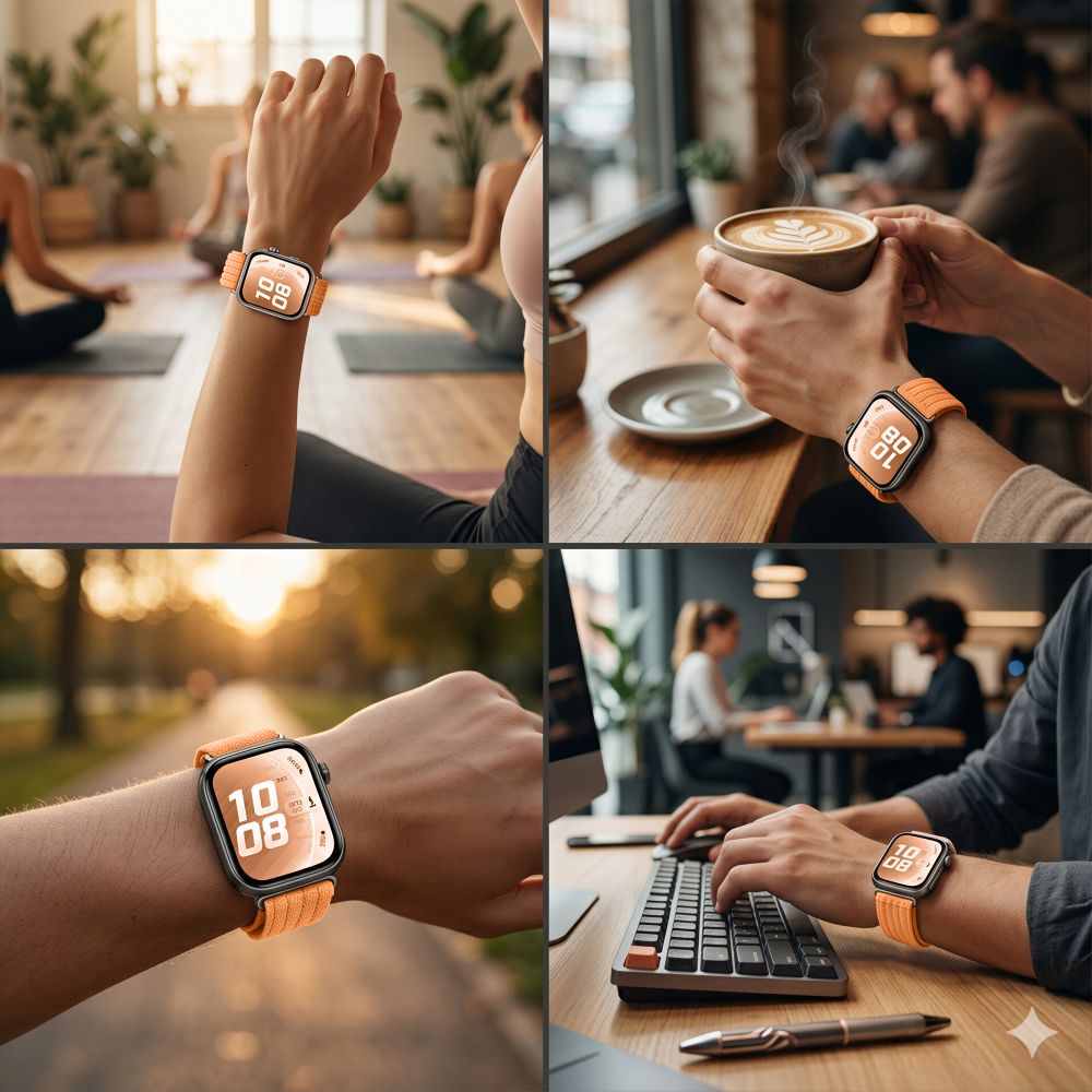 Tech-Protect Nylon Dirželis Huawei Watch Fit 3 / 4 / 4 Pro / 5 / 5 Pro - Oranžinė -- Huawei Watch Fit 3 / Huawei Watch...
