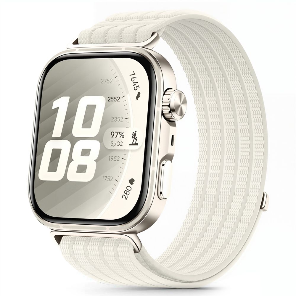 Tech-Protect Nylon Dirželis Huawei Watch Fit 3 / 4 / 4 Pro / 5 / 5 Pro - Balta -- Huawei Watch Fit 3 / Huawei Watch Fit 4...