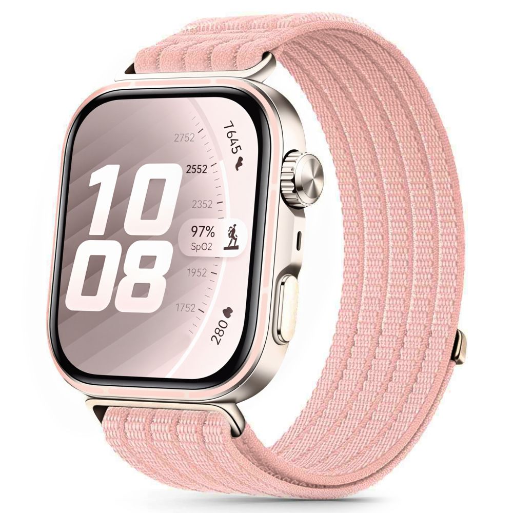 Tech-Protect Nylon Dirželis Huawei Watch Fit 3 / 4 / 4 Pro / 5 / 5 Pro - Rožinė -- Huawei Watch Fit 3 / Huawei Watch Fit...