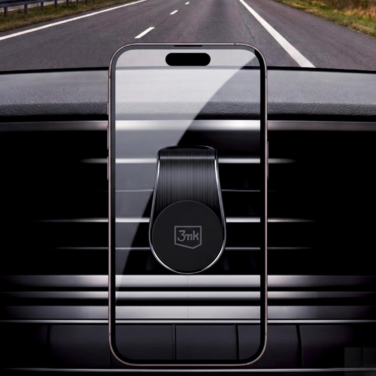 3mk Magnet Power Grip automobilinis laikiklis grotelėms - Juodas -- Cell phone holders