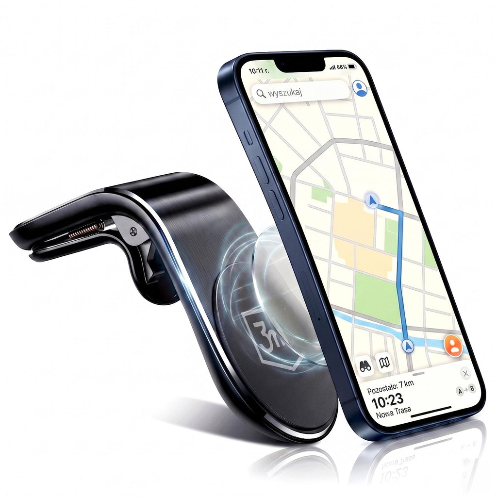 3mk Magnet Power Grip automobilinis laikiklis grotelėms - Juodas -- Cell phone holders