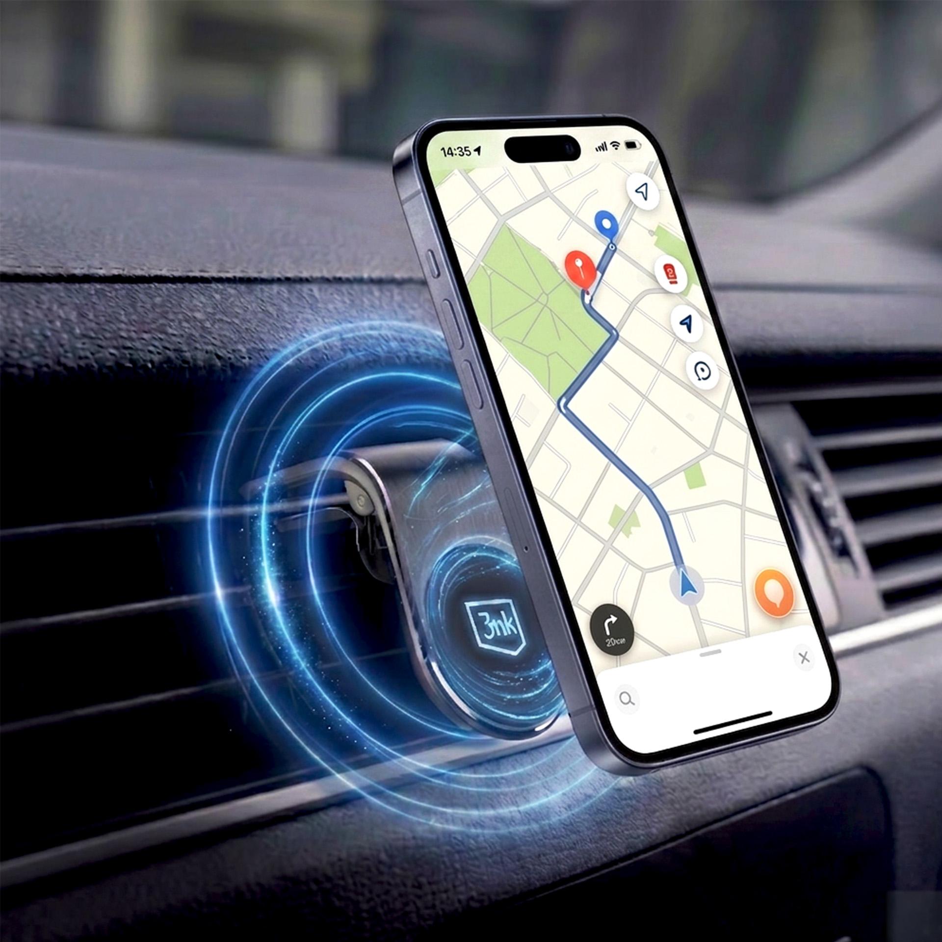 3mk Magnet Power Grip automobilinis laikiklis grotelėms - Juodas -- Cell phone holders