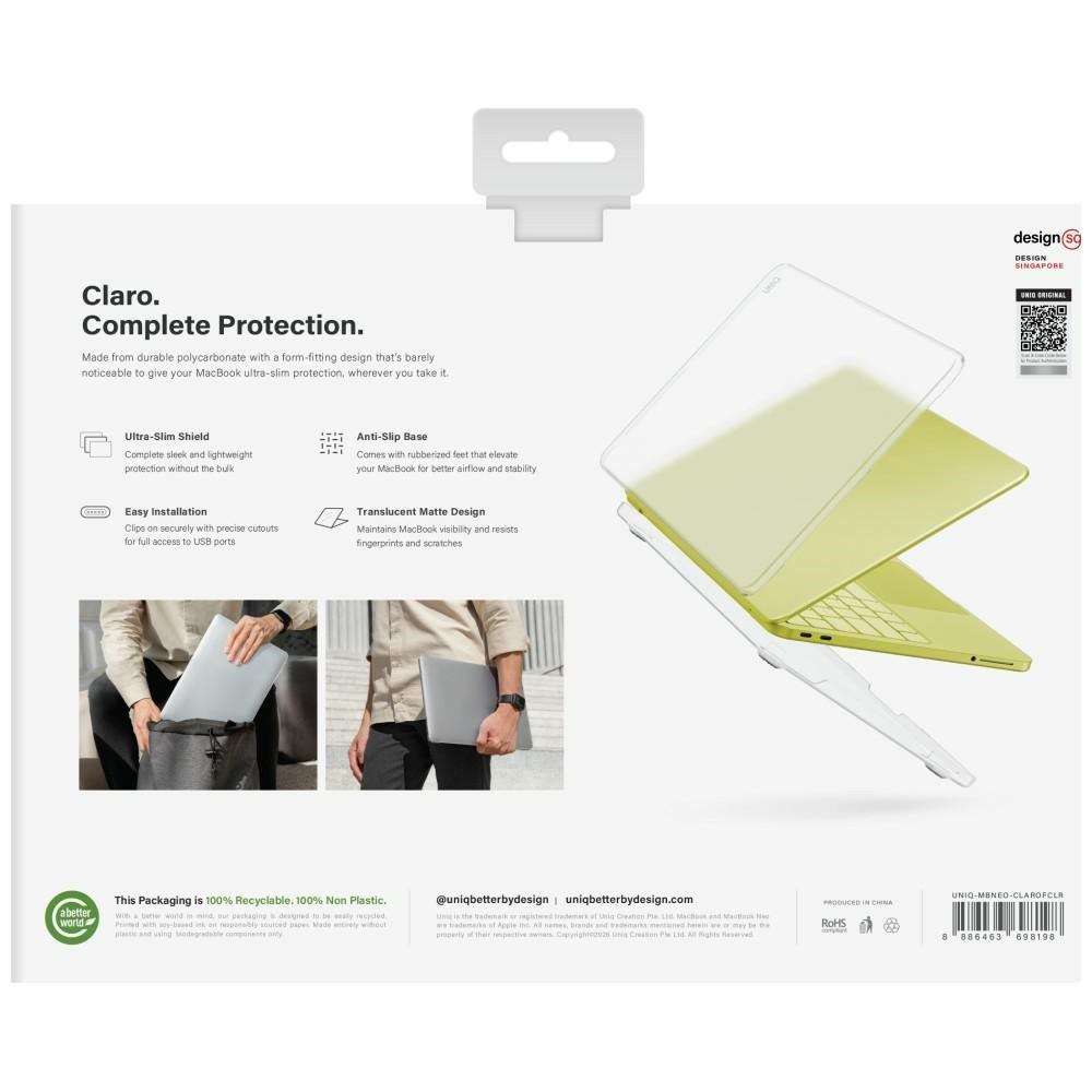 Uniq Claro dėklas MacBook Neo - Skaidrus -- MacBook Neo 13"