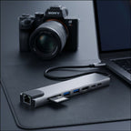 Tech-Protect HB09 USB hub 8in1 USB-C + USB-A 3.0 + USB-C 3.0 + HDMI 4K 60Hz + SD/TF + PD100W + RJ45 1000 MB/S - pilka --...