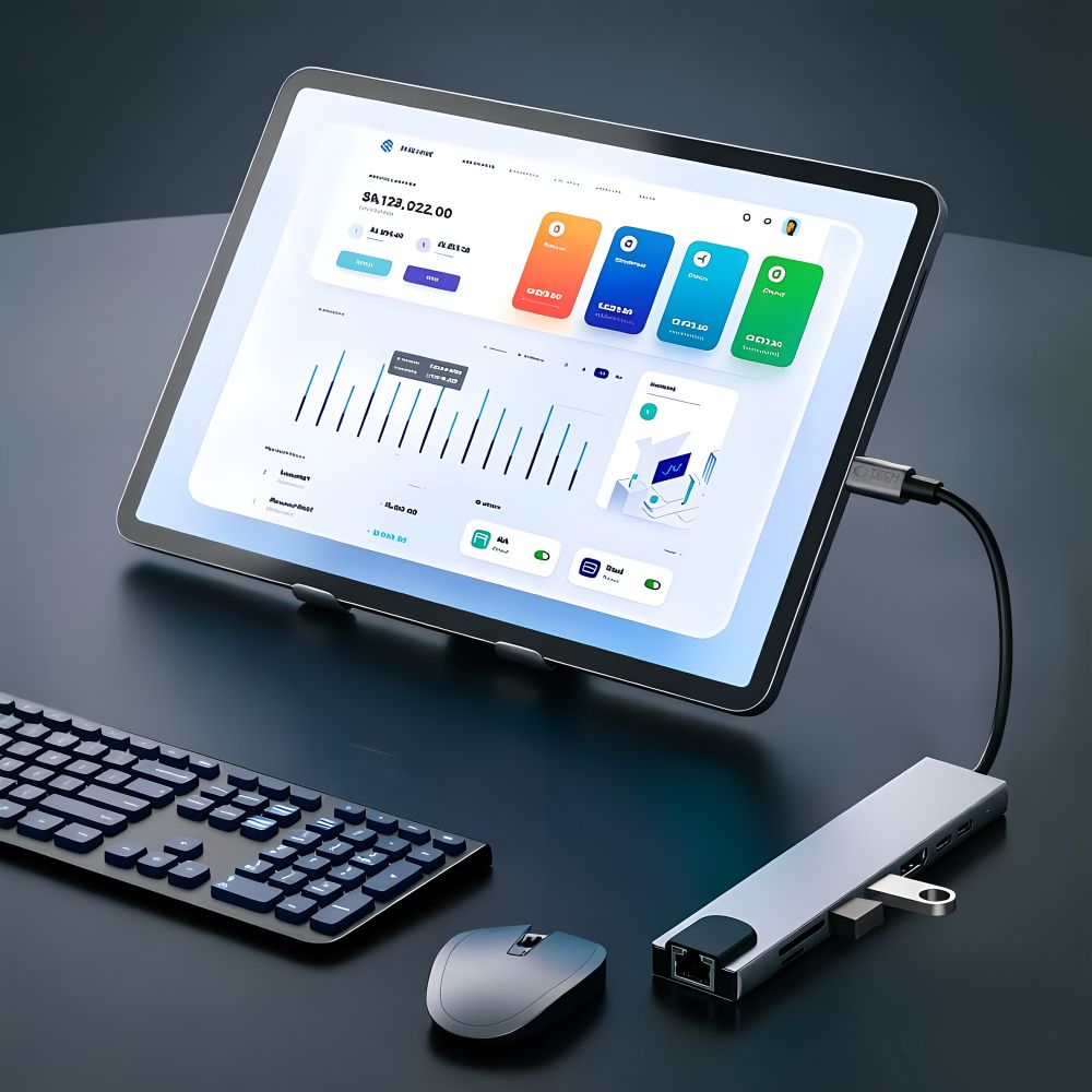 Tech-Protect HB09 USB hub 8in1 USB-C + USB-A 3.0 + USB-C 3.0 + HDMI 4K 60Hz + SD/TF + PD100W + RJ45 1000 MB/S - pilka --...