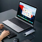 Tech-Protect HB09 USB hub 8in1 USB-C + USB-A 3.0 + USB-C 3.0 + HDMI 4K 60Hz + SD/TF + PD100W + RJ45 1000 MB/S - pilka --...