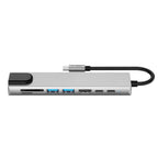 Tech-Protect HB09 USB hub 8in1 USB-C + USB-A 3.0 + USB-C 3.0 + HDMI 4K 60Hz + SD/TF + PD100W + RJ45 1000 MB/S - pilka --...