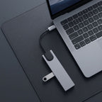 Tech-Protect HB09 USB hub 8in1 USB-C + USB-A 3.0 + USB-C 3.0 + HDMI 4K 60Hz + SD/TF + PD100W + RJ45 1000 MB/S - pilka --...