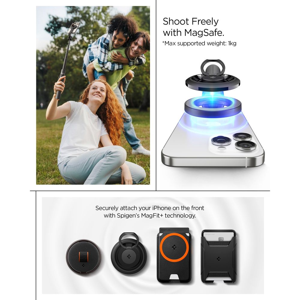 Spigen S582W Bluetooth Savigrama lazda - juoda -- Selfie Sticks & Tripods