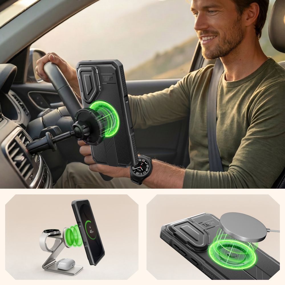 Tech-Protect Kevlar MagSafe 2-Set dėklas Samsung Galaxy S26 Ultra - Juodas -- Samsung Galaxy S26 Ultra