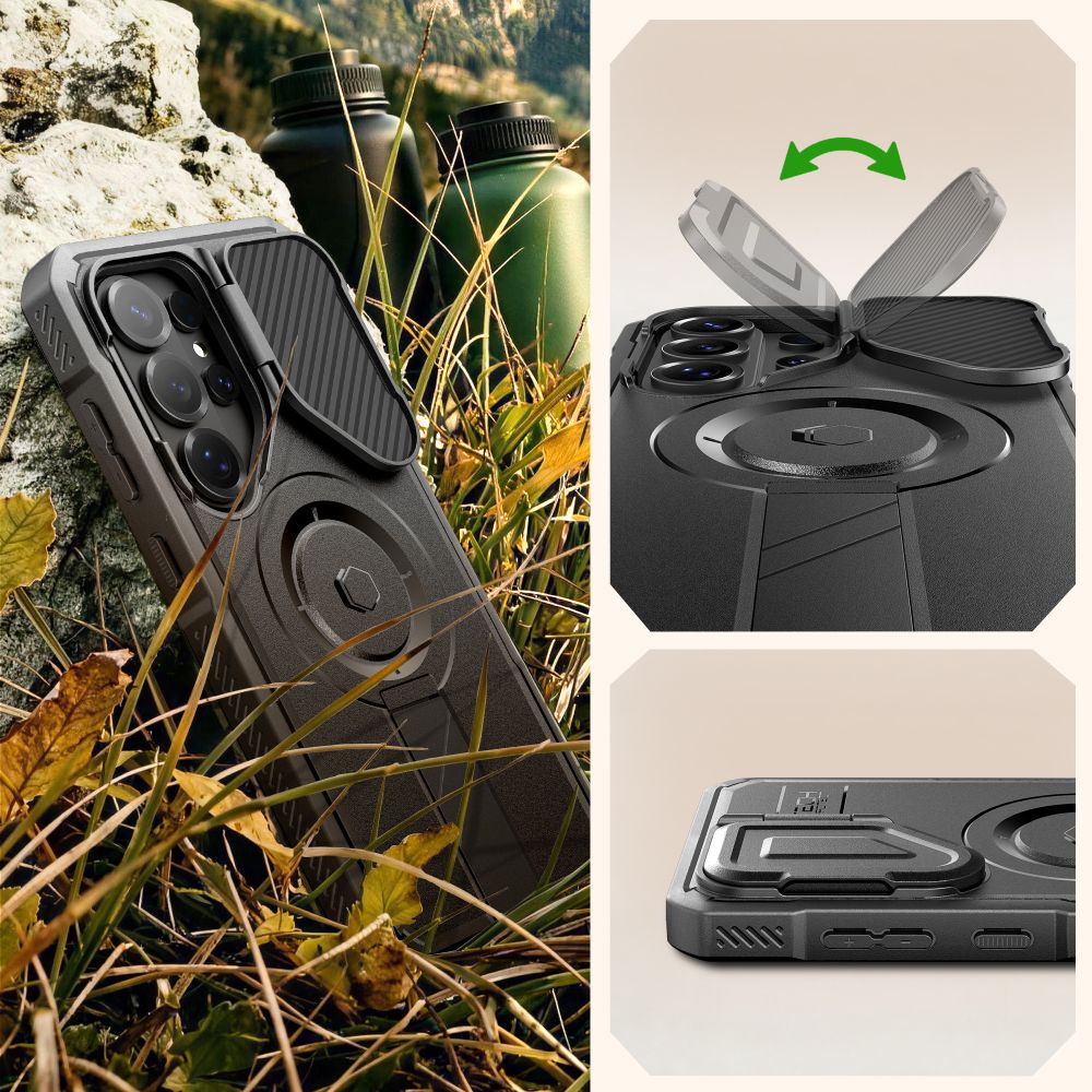 Tech-Protect Kevlar MagSafe 2-Set dėklas Samsung Galaxy S26 Ultra - Juodas -- Samsung Galaxy S26 Ultra