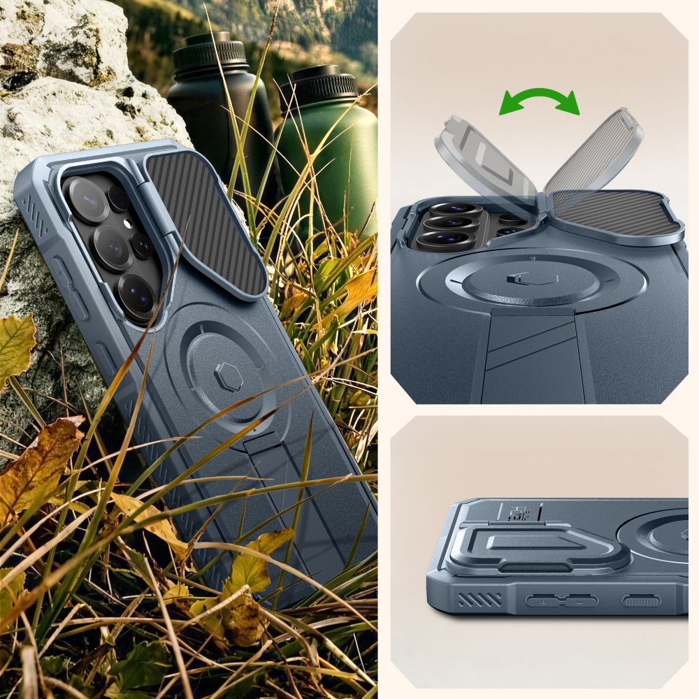 Tech-Protect Kevlar MagSafe 2-Set dėklas Samsung Galaxy S26 Ultra - Mėlynas -- Samsung Galaxy S26 Ultra