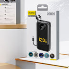 Dudao K13 10000mAh Powerbank su integruotu kabelu - Juoda -- Powerbanks