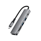 Acefast J18 USB Hub USB-C 6-in-1 HDMI 4K 60Hz PD90W Docking stotis - pilka -- USB Hubs