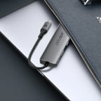 Acefast J18 USB Hub USB-C 6-in-1 HDMI 4K 60Hz PD90W Docking stotis - pilka -- USB Hubs