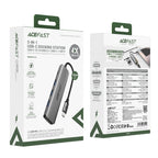 Acefast J16 USB Hub USB-C 5-in-1 HDMI 4K 60Hz PD90W Docking stotis - pilka -- USB Hubs