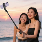 Acefast E42 savifotografinis lazdas su automatine trikoja ir Bluetooth nuotolinio valdymo pultu 1,05 m – Juodas -- Selfie...