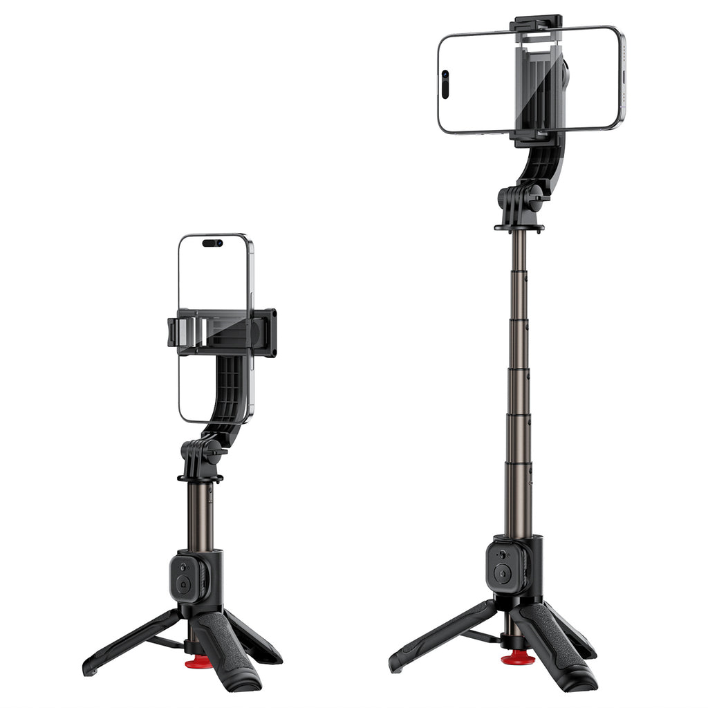 Acefast E42 savifotografinis lazdas su automatiniu trikoja ir Bluetooth nuotolinio valdymo pultu 63 cm – Juodas -- Selfie...