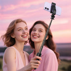 Acefast E42 savifotografinis lazdas su automatiniu trikoja ir Bluetooth nuotolinio valdymo pultu 63 cm – Juodas -- Selfie...
