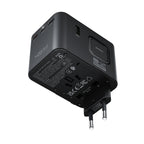 Acefast Z8 GaN 45W Kelioninis Adapteris 3x USB-C + 2x USB-A Kelioninis Sieninis Įkroviklis su 2500W AC Lizdu - Juodas --...