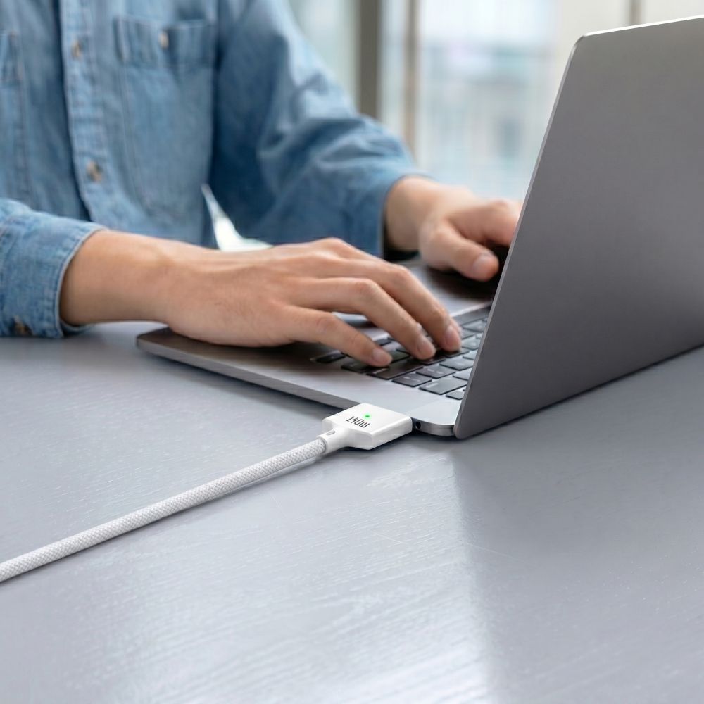 Tech-Protect MMC01 Ultraboost USB-C / USB-C MagSafe 3 140W 200cm Kabelis MacBook - Baltas -- MacBook