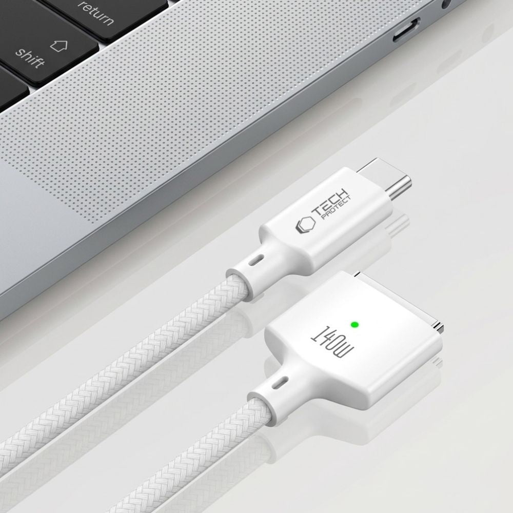 Tech-Protect MMC01 Ultraboost USB-C / USB-C MagSafe 3 140W 200cm Kabelis MacBook - Baltas -- MacBook