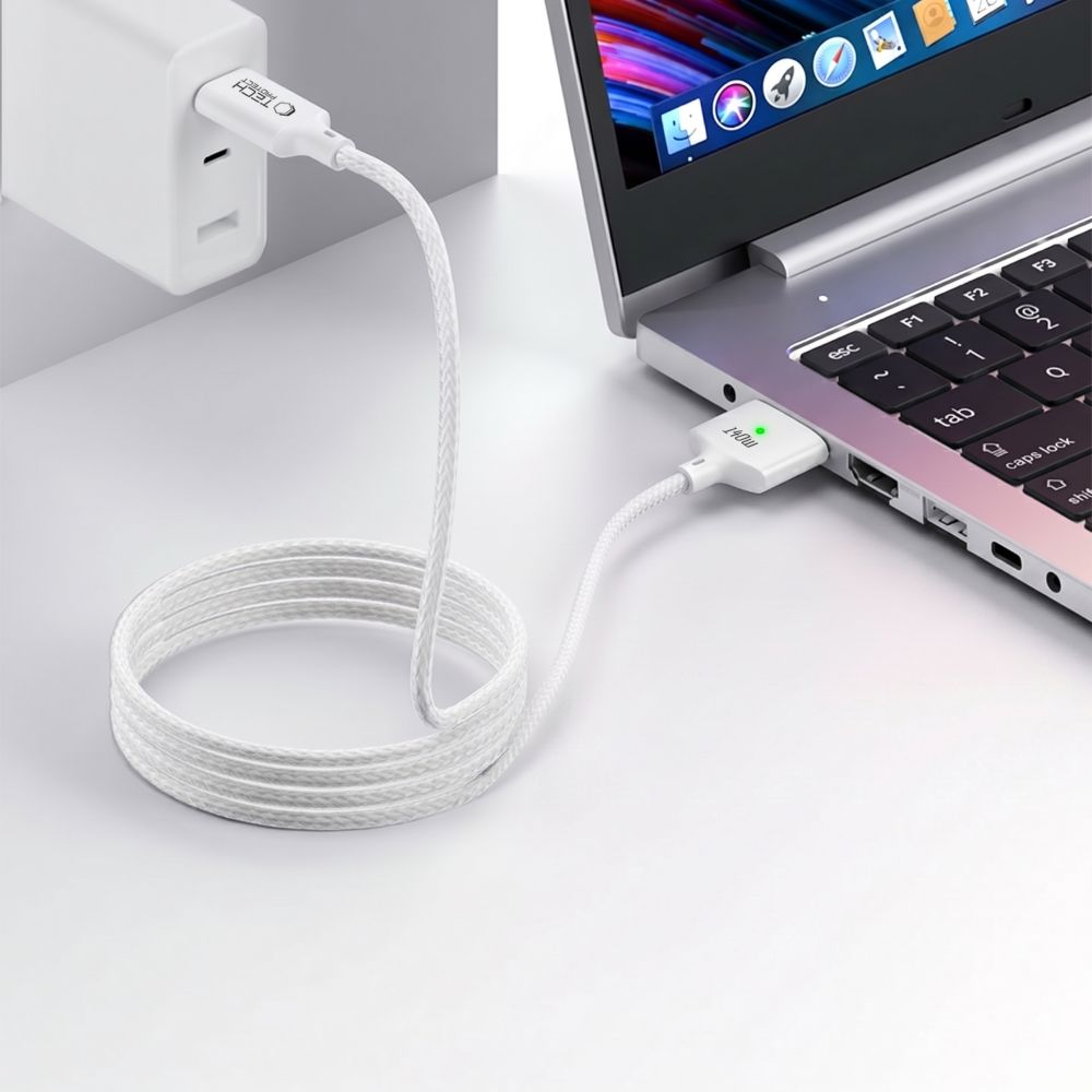 Tech-Protect MMC01 Ultraboost USB-C / USB-C MagSafe 3 140W 200cm Kabelis MacBook - Baltas -- MacBook
