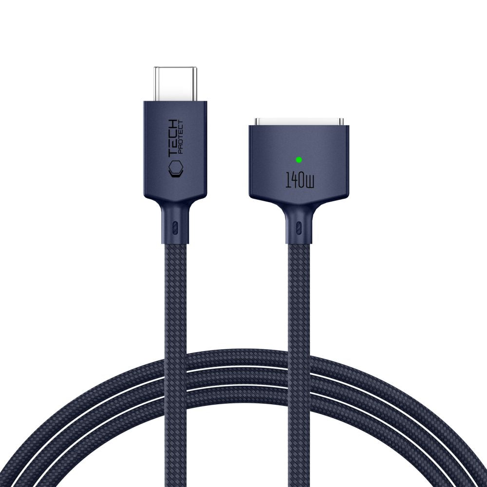 Tech-Protect MMC01 Ultraboost USB-C / USB-C MagSafe 3 140W 200cm Kabelis MacBook - Tamsiai mėlynas -- MacBook
