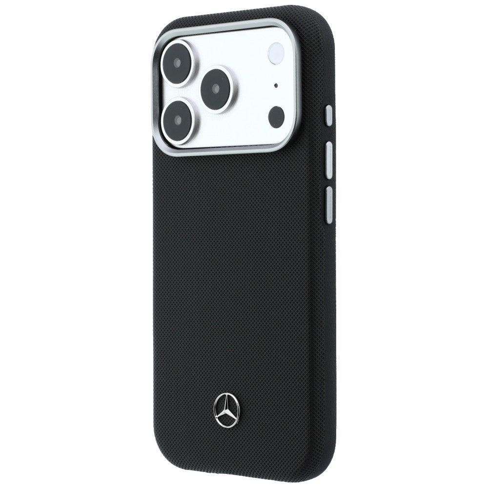 Mercedes Leather Semi Wrap Grill Pattern MagSafe dėklas iPhone 17 Pro - Juodas -- iPhone 17 Pro