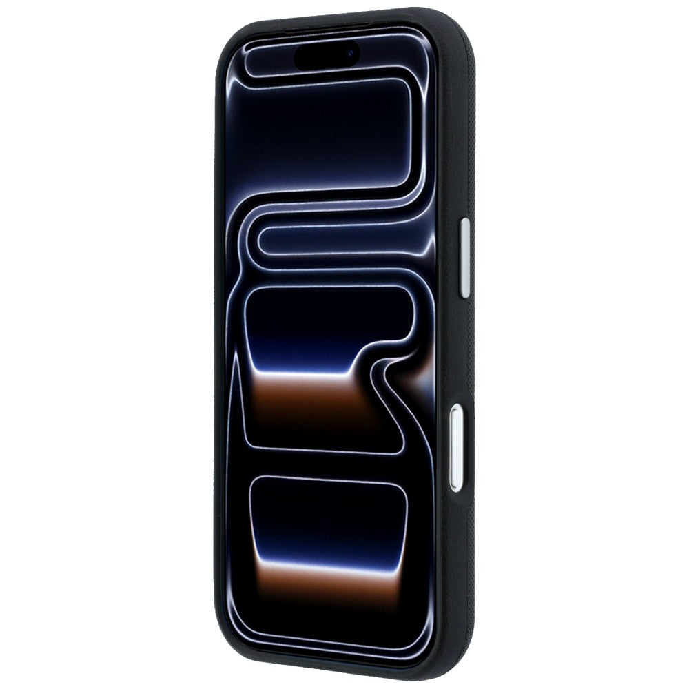 Mercedes Leather Semi Wrap Grill Pattern MagSafe dėklas iPhone 17 Pro - Juodas -- iPhone 17 Pro