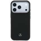 Mercedes Leather Semi Wrap Wood Effect MagSafe dėklas iPhone 17 Pro Max - Juodas -- iPhone 17 Pro Max