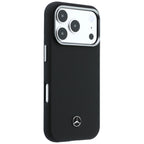 Mercedes Leather Semi Wrap Wood Effect MagSafe dėklas iPhone 17 Pro Max - Juodas -- iPhone 17 Pro Max