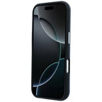 Mercedes Leather Semi Wrap Iconic Line MagSafe dėklas skirtas iPhone 17 Pro - tamsiai mėlynas -- iPhone 17 Pro