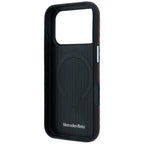 Mercedes Leather Semi Wrap Wood Effect MagSafe dėklas iPhone 17 Pro - Raudona -- iPhone 17 Pro