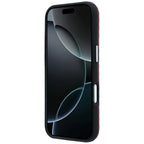 Mercedes Leather Semi Wrap Wood Effect MagSafe dėklas iPhone 17 Pro Max - Raudona -- iPhone 17 Pro Max