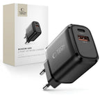 Tech-Protect NCA65W-GAN PD 65W / QC3.0 2 prievadų tinklo įkroviklis - juodas -- Cell phone chargers
